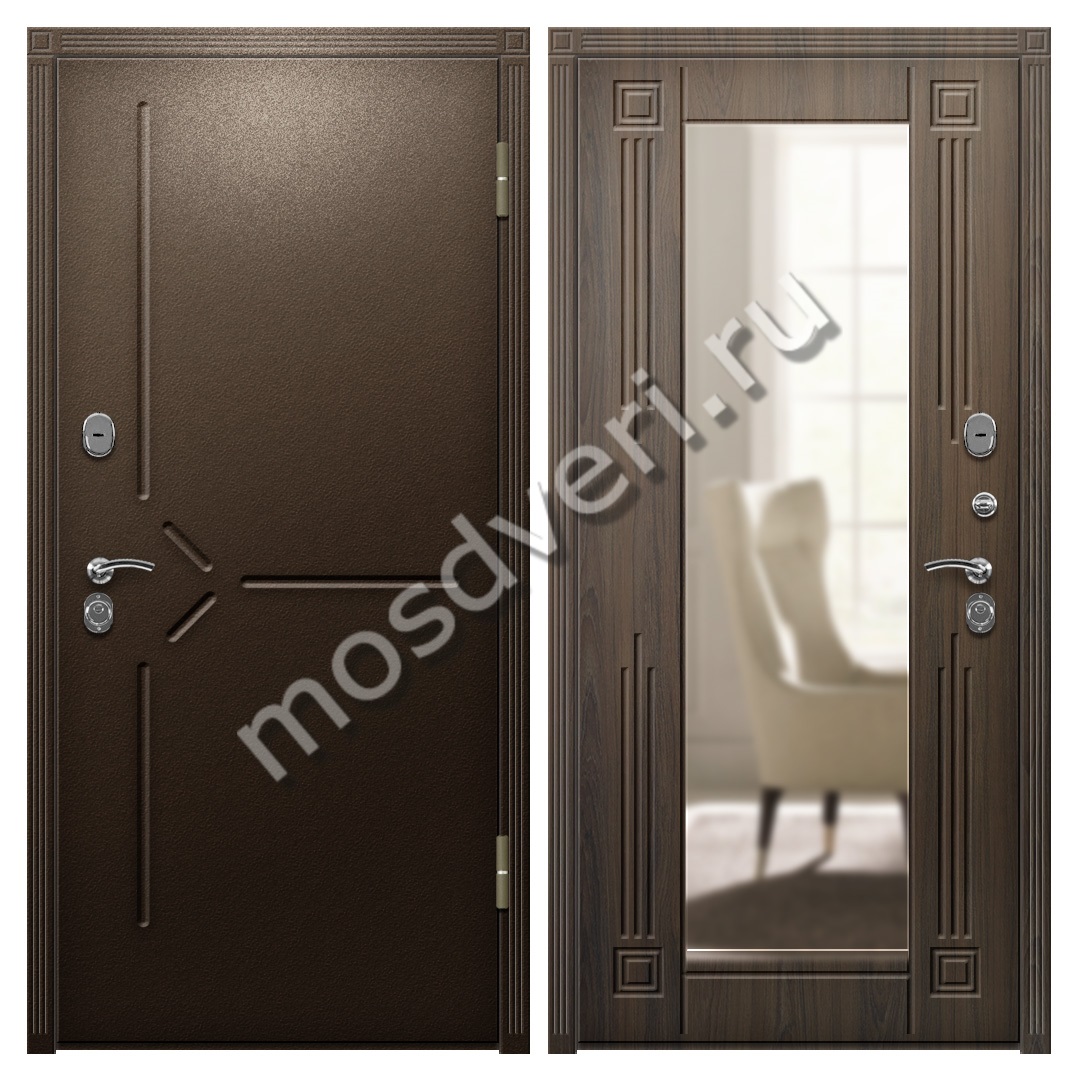 Дверь в частный дом с зеркалом и шумоизоляцией - купить от производителя Мосдвери Дверь в частный дом с зеркалом и шумоизоляцией