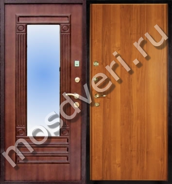 Входная дверь с отделкой ламинат с зеркалом ВДЗ-853 - купить от производителя Мосдвери Входная дверь с отделкой ламинат с зеркалом ВДЗ-853