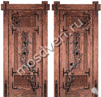 Входная элитная дверь с массивом дуба и ковкой - купить от производителя Мосдвери Входная элитная дверь с массивом дуба и ковкой